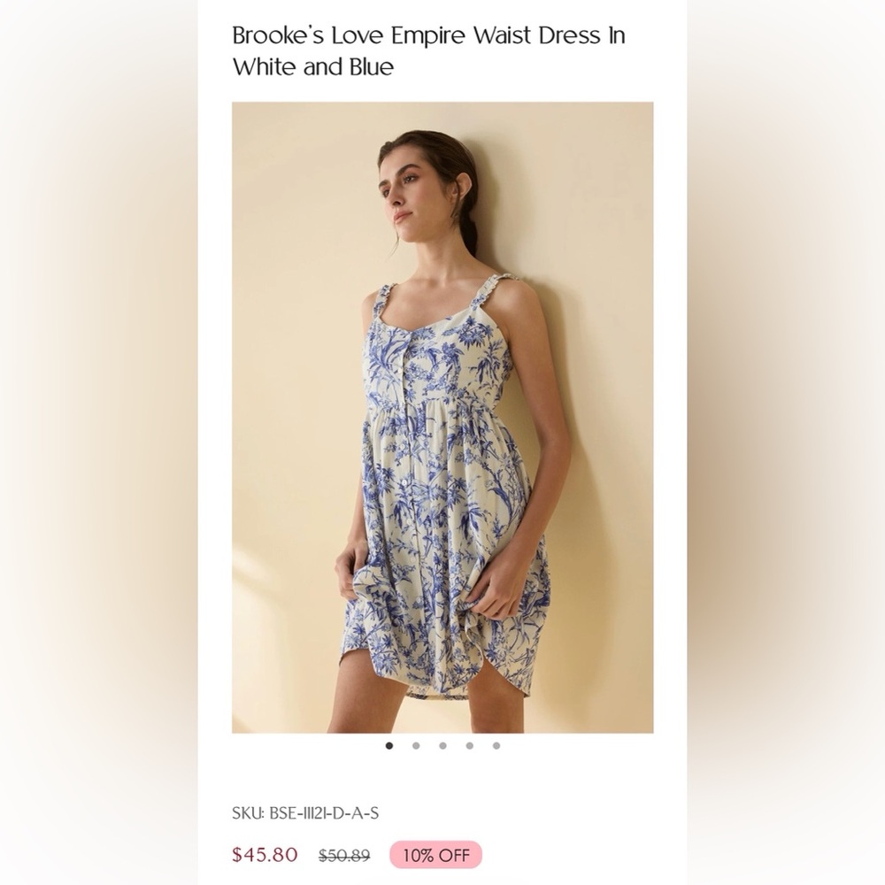 Bohera Blue and White Women's Dress